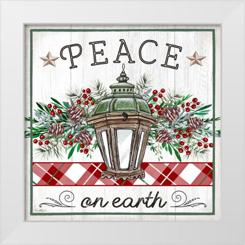 Peace on Earth Lantern White Modern Wood Framed Art Print by Tyndall, Elizabeth