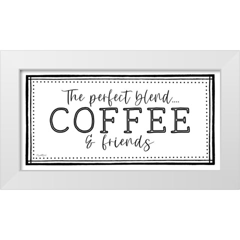 Coffee and Friends White Modern Wood Framed Art Print by Tyndall, Elizabeth