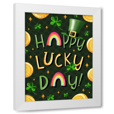 Happy Lucky Day White Modern Wood Framed Art Print by Tyndall, Elizabeth