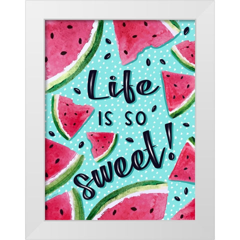 Life is So Sweet White Modern Wood Framed Art Print by Tyndall, Elizabeth