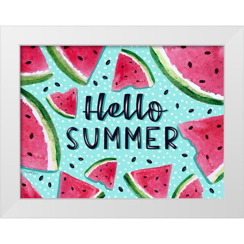 Hello Summer White Modern Wood Framed Art Print by Tyndall, Elizabeth