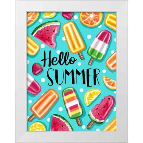 Hello Summer White Modern Wood Framed Art Print by Tyndall, Elizabeth