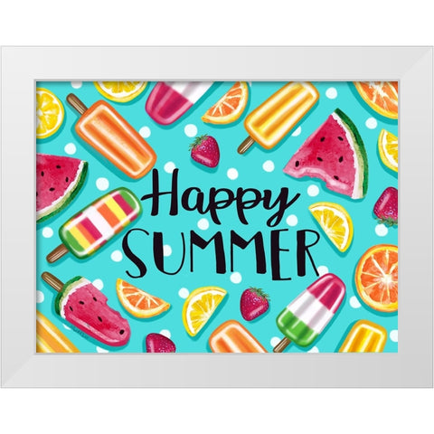 Happy Summer White Modern Wood Framed Art Print by Tyndall, Elizabeth