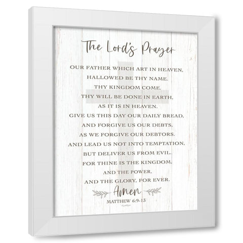 The Lords Prayer White Modern Wood Framed Art Print by Tyndall, Elizabeth