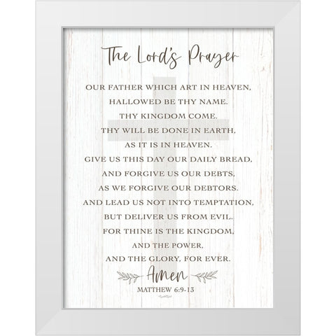 The Lords Prayer White Modern Wood Framed Art Print by Tyndall, Elizabeth