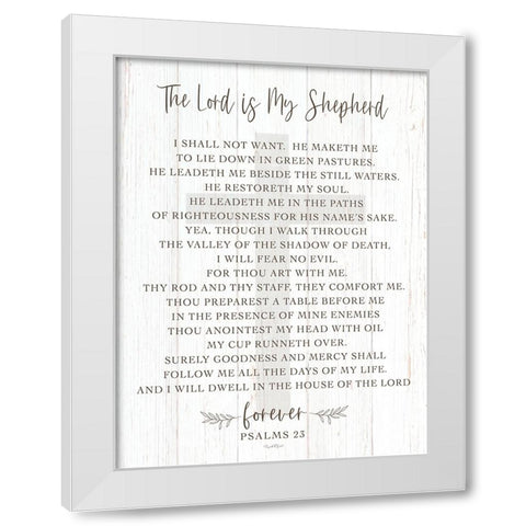 The Lord is My Shepherd White Modern Wood Framed Art Print by Tyndall, Elizabeth