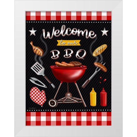 BBQ Grill II White Modern Wood Framed Art Print by Tyndall, Elizabeth