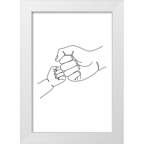 Baby Fist Bump White Modern Wood Framed Art Print by JJ Design House