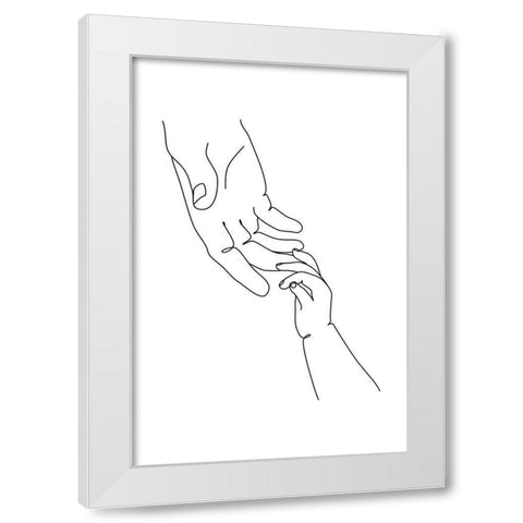 Baby Hand White Modern Wood Framed Art Print by JJ Design House