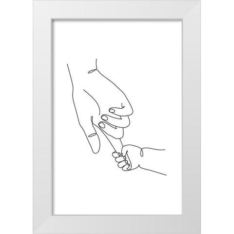 Finger Hold White Modern Wood Framed Art Print by JJ Design House