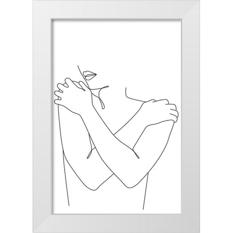 Nude II White Modern Wood Framed Art Print by JJ Design House