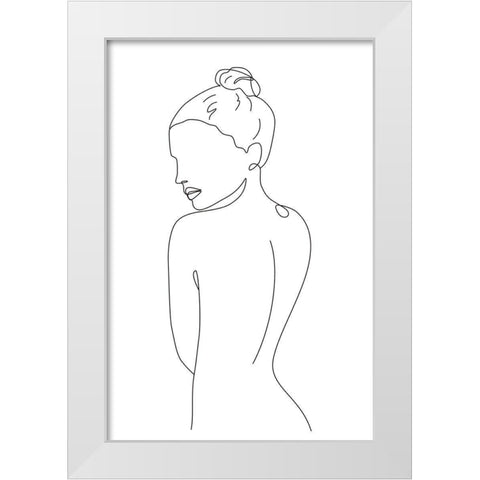 Nude III White Modern Wood Framed Art Print by JJ Design House