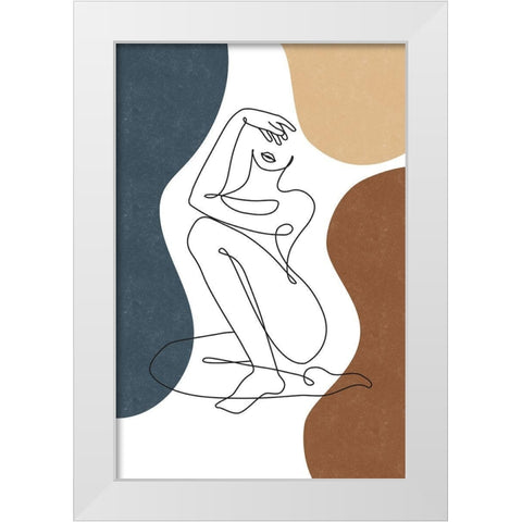 Curves II White Modern Wood Framed Art Print by JJ Design House