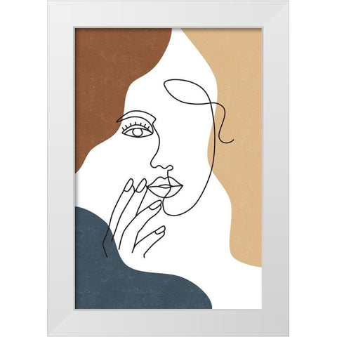 Curves III White Modern Wood Framed Art Print by JJ Design House