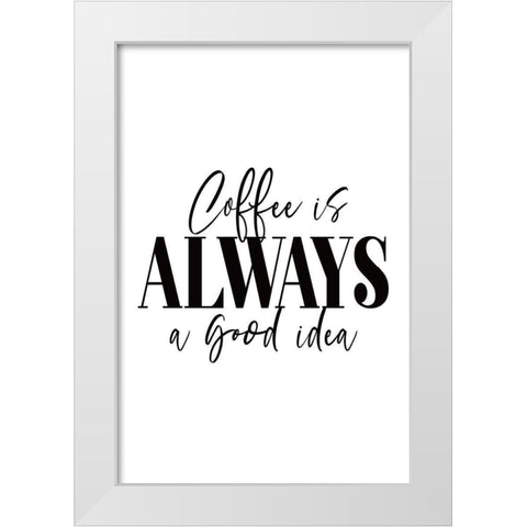 Coffee White Modern Wood Framed Art Print by JJ Design House