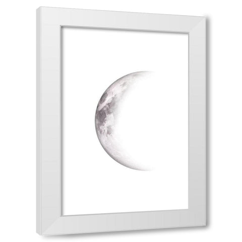 Moon Phases White Modern Wood Framed Art Print by JJ Design House