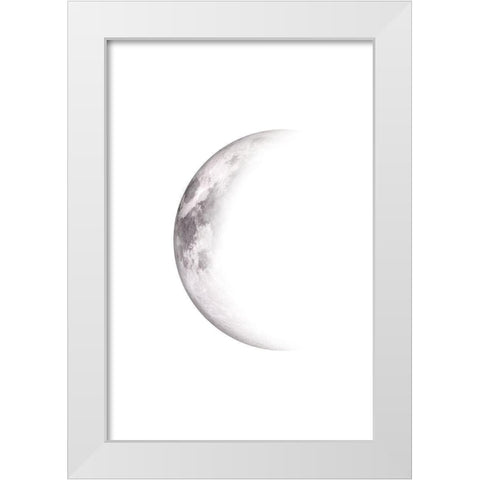 Moon Phases White Modern Wood Framed Art Print by JJ Design House