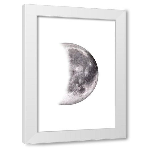 Moon Phases IV White Modern Wood Framed Art Print by JJ Design House