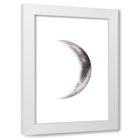 Moon Phases V White Modern Wood Framed Art Print by JJ Design House