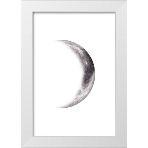 Moon Phases V White Modern Wood Framed Art Print by JJ Design House