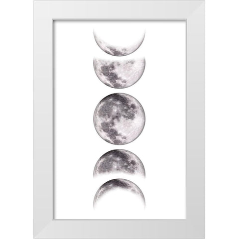Moon Phases VI White Modern Wood Framed Art Print by JJ Design House