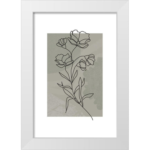 Sage Floral White Modern Wood Framed Art Print by JJ Design House