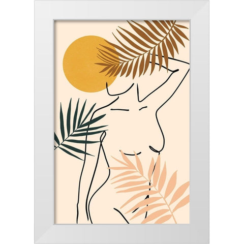 Botanical Babe White Modern Wood Framed Art Print by JJ Design House