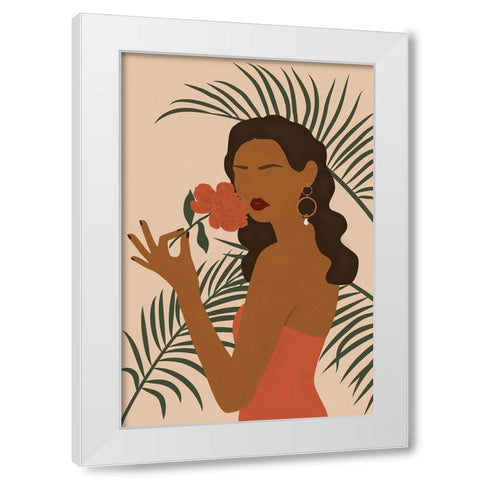 Botanical Babe III White Modern Wood Framed Art Print by JJ Design House