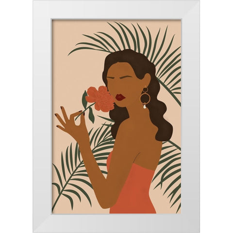 Botanical Babe III White Modern Wood Framed Art Print by JJ Design House