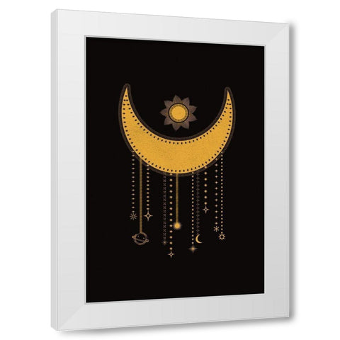 Moon Catcher White Modern Wood Framed Art Print by JJ Design House