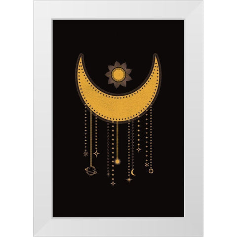 Moon Catcher White Modern Wood Framed Art Print by JJ Design House