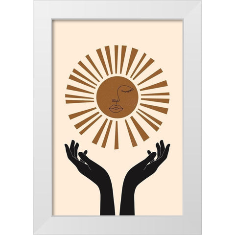 Sun Beam White Modern Wood Framed Art Print by JJ Design House