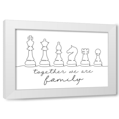 We Are Family White Modern Wood Framed Art Print by JJ Design House