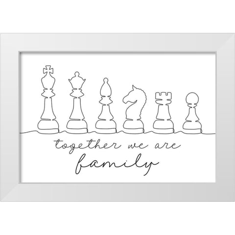 We Are Family White Modern Wood Framed Art Print by JJ Design House