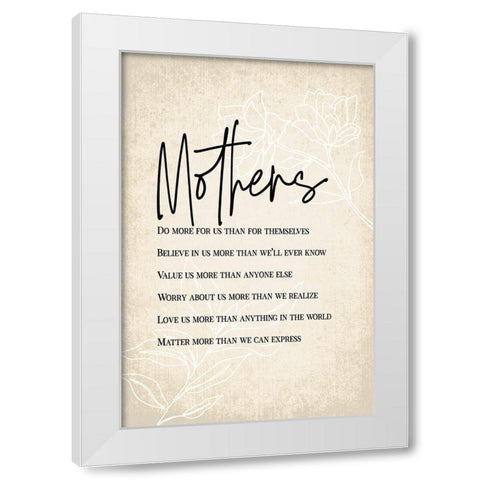 Mothers Are... White Modern Wood Framed Art Print by JJ Design House