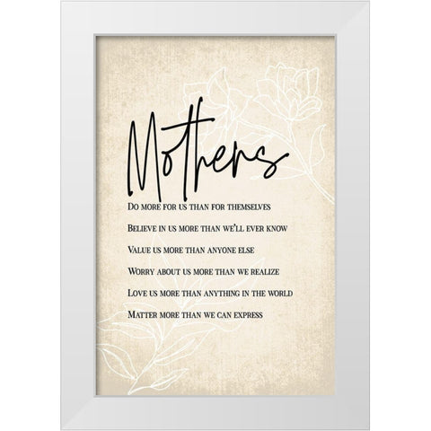 Mothers Are... White Modern Wood Framed Art Print by JJ Design House
