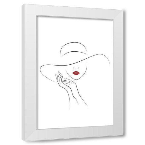Hat Couture White Modern Wood Framed Art Print by JJ Design House