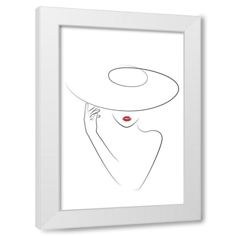 Hat Couture II White Modern Wood Framed Art Print by JJ Design House