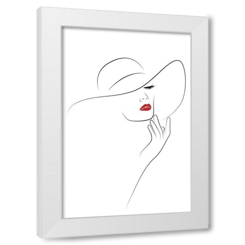 Hat Couture III White Modern Wood Framed Art Print by JJ Design House