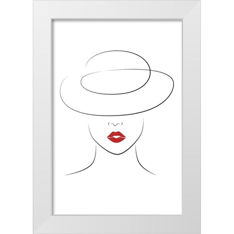 Hat Couture IV White Modern Wood Framed Art Print by JJ Design House