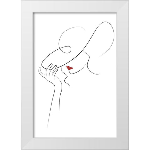 Hat Couture V White Modern Wood Framed Art Print by JJ Design House