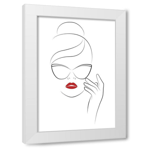 Good Face White Modern Wood Framed Art Print by JJ Design House