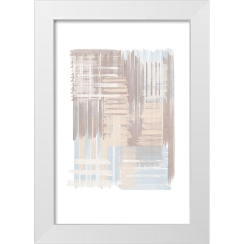 Blue Neutral Abstract II White Modern Wood Framed Art Print by JJ Design House