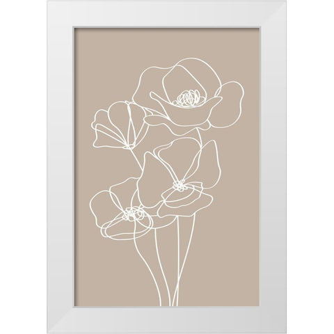 Pansies White Modern Wood Framed Art Print by JJ Design House