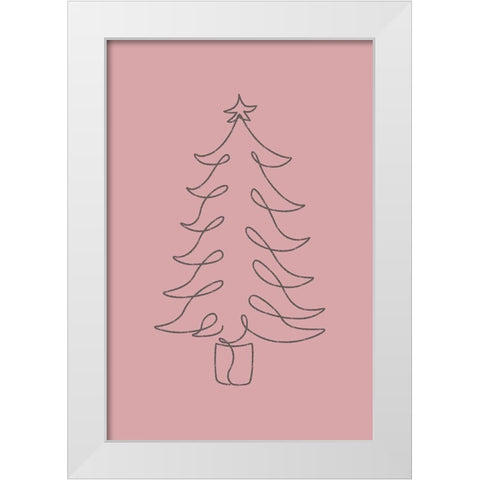 Christmas Tree White Modern Wood Framed Art Print by JJ Design House