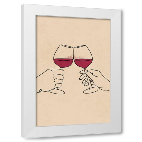 Cheers White Modern Wood Framed Art Print by JJ Design House