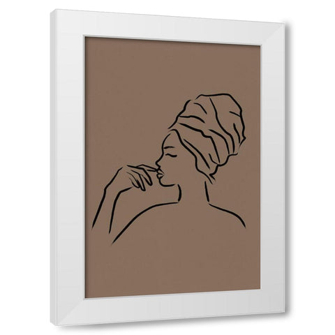Contemplation White Modern Wood Framed Art Print by JJ Design House