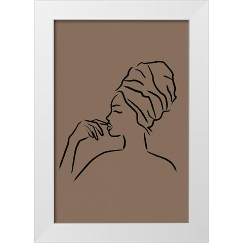 Contemplation White Modern Wood Framed Art Print by JJ Design House