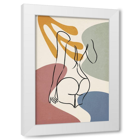 Colorful Nude III White Modern Wood Framed Art Print by JJ Design House