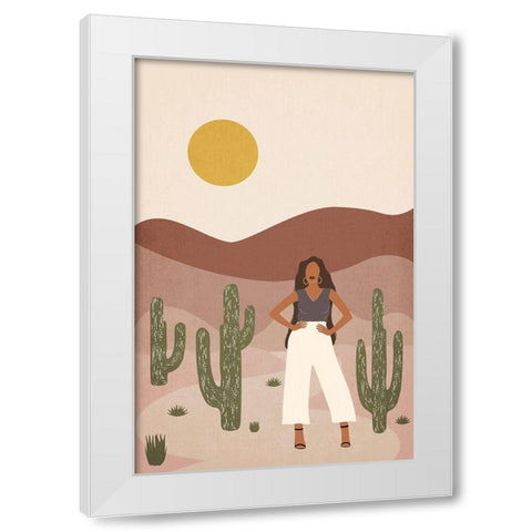 Desert Babe White Modern Wood Framed Art Print by JJ Design House